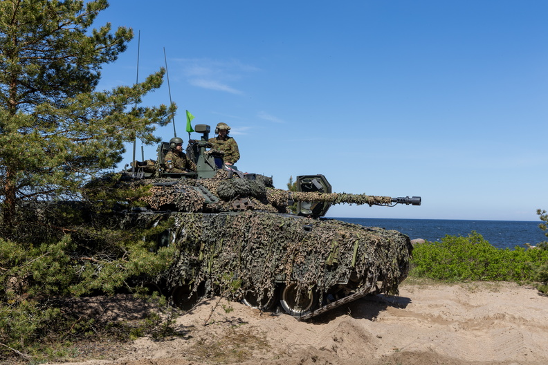 CV90 Infantry Fighting Vehicle with Integrated PIRAYA System during Siil 2025 Live-Fire Exercise. Photo: Estonian Defence Forces / Source: pildid.mil.ee